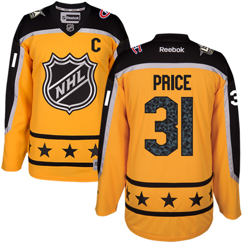 Canadiens #31 Carey Price Yellow All-Star Atlantic Division Stitched NHL Jersey - Click Image to Close